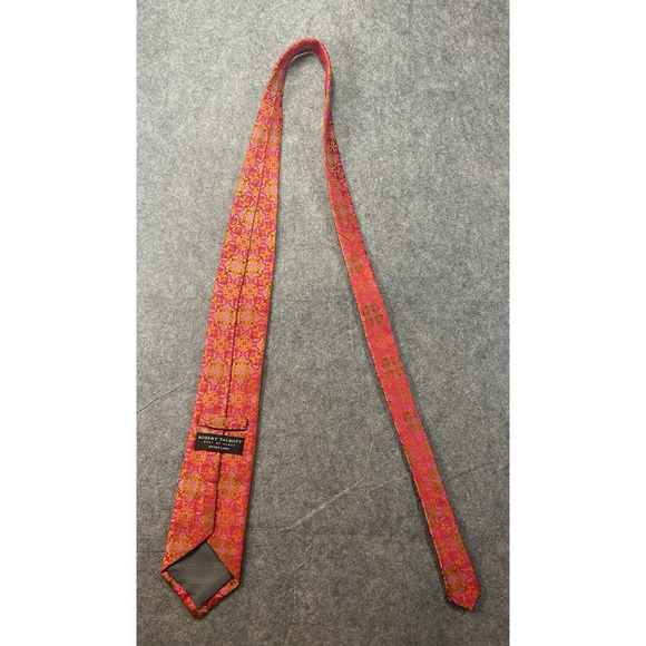 Robert Talbots Tie Mens Red Geometric Bold Best Class Holiday - Picture 8 of 10